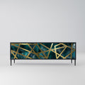 THE LABYRINTH OF GOLD 3-Door TV Stand in Black Finish