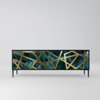 THE LABYRINTH OF GOLD 3-Door TV Stand in Black Finish