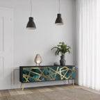 THE LABYRINTH OF GOLD 3-Door TV Stand in Black Finish