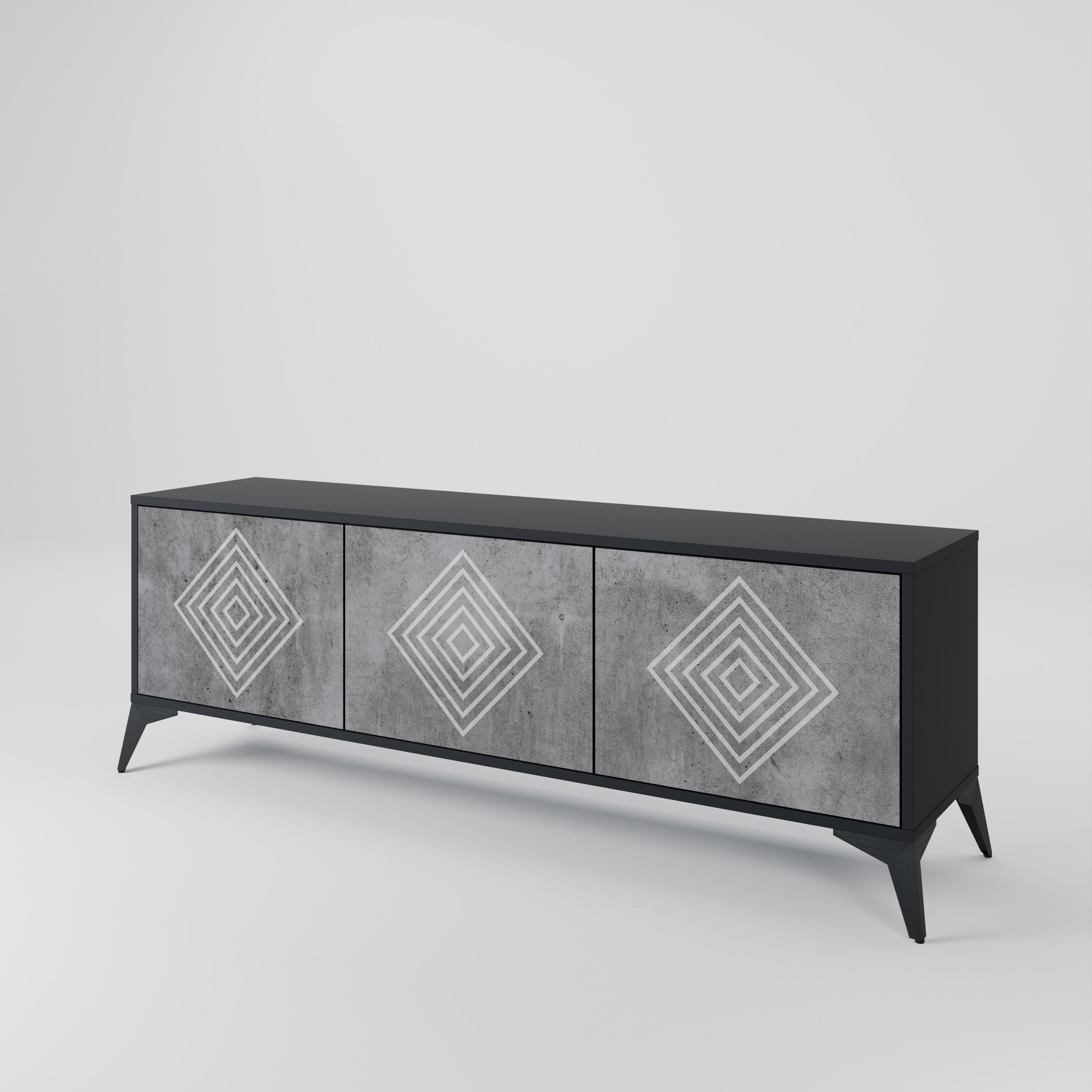 POLYGONAL ARTISTRY 3-Door TV Cabinet