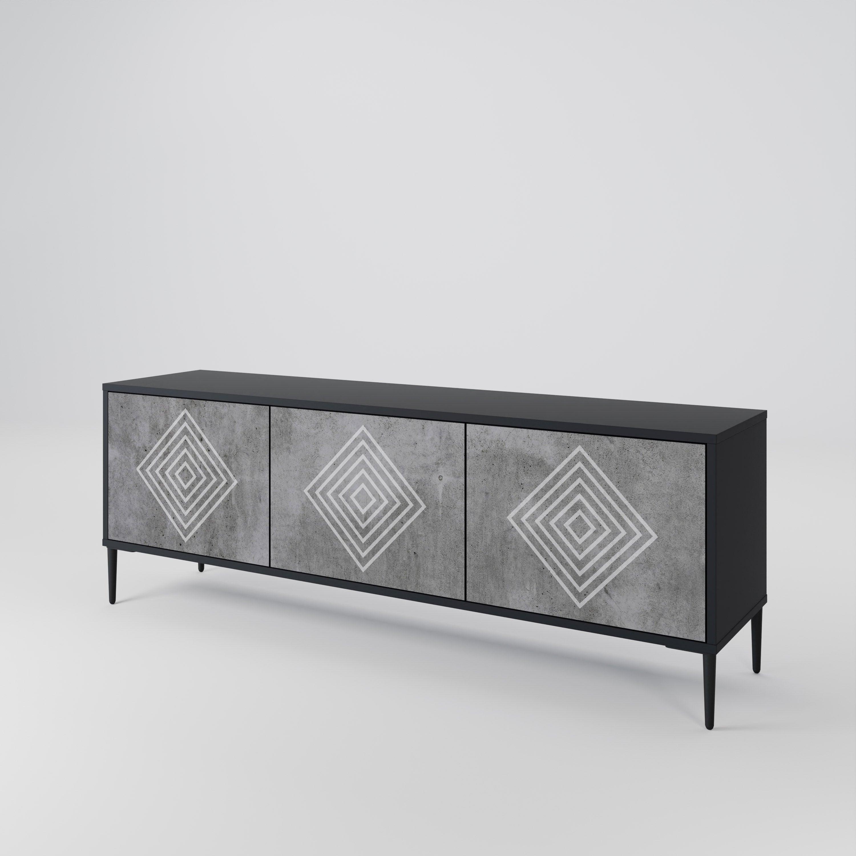 POLYGONAL ARTISTRY 3-Door TV Cabinet