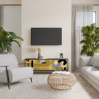 SHAPESHIFT SYMPHONY Móvel de TV com 3 Portas em Acabamento Preto