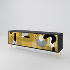 SHAPESHIFT SYMPHONY Móvel de TV com 3 Portas em Acabamento Preto