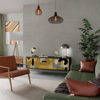 SHAPESHIFT SYMPHONY Móvel de TV com 3 Portas em Acabamento Preto