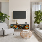 GEODE GLIMMER Móvel de TV com 3 Portas em Acabamento Preto