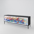 FINESSE MASH-UP 3-Door TV Stand in Black Finish