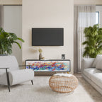 FINESSE MASH-UP 3-Door TV Stand in Black Finish