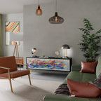 FINESSE MASH-UP 3-Door TV Stand in Black Finish