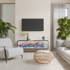 FINESSE MASH-UP 3-Door TV Stand in Black Finish