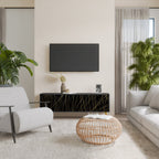 BRIGHT MESH Móvel de TV com 3 Portas em Acabamento Preto