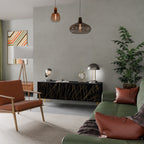 BRIGHT MESH Móvel de TV com 3 Portas em Acabamento Preto