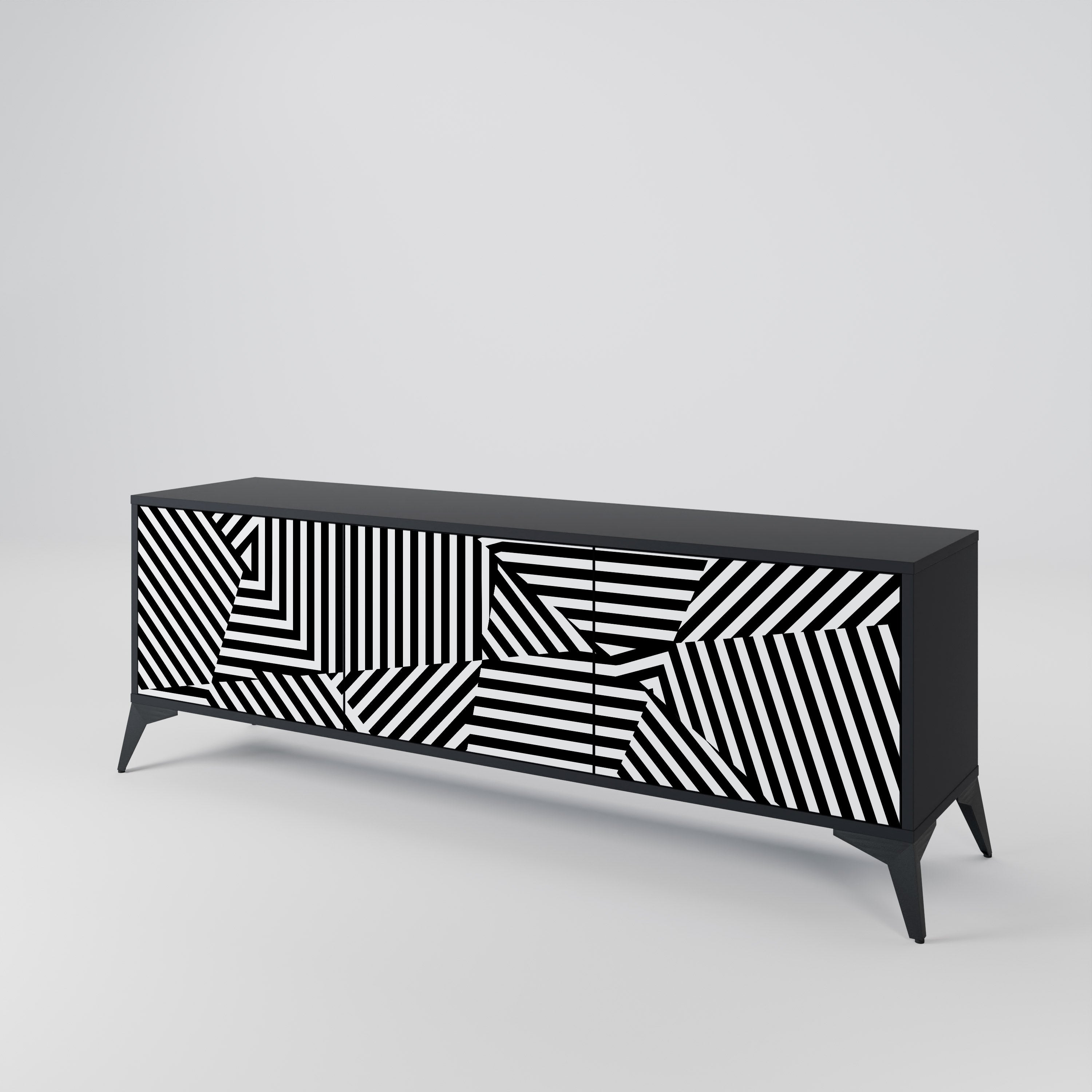 ILLUSIONARY LATTICE 3-Door TV Cabinet