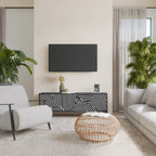 ILLUSIONARY LATTICE Móvel de TV com 3 Portas em Acabamento Preto