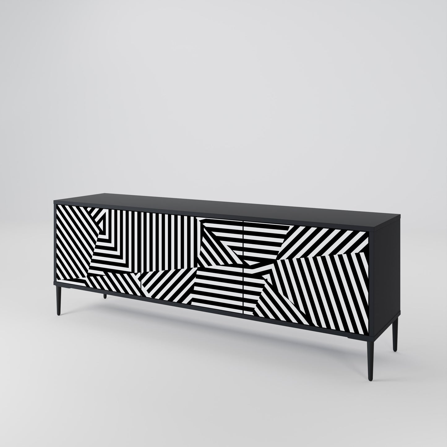 ILLUSIONARY LATTICE 3-Door TV Cabinet