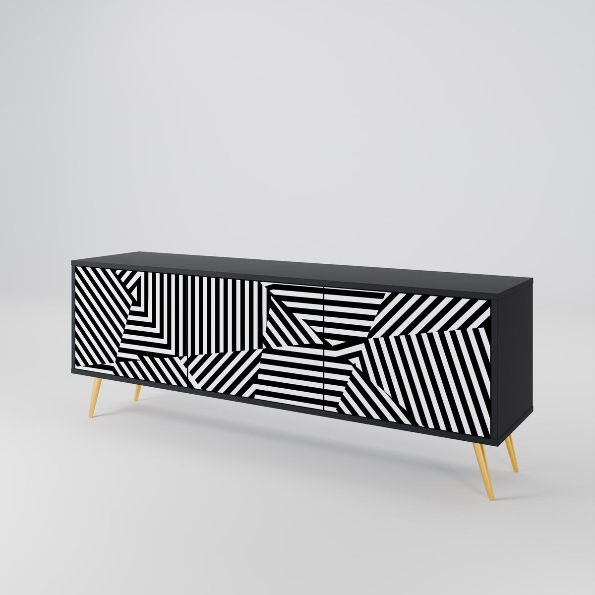 ILLUSIONARY LATTICE 3-Door TV Cabinet