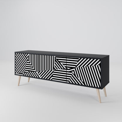 ILLUSIONARY LATTICE 3-Door TV Cabinet