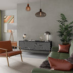 ILLUSIONARY LATTICE Móvel de TV com 3 Portas em Acabamento Preto