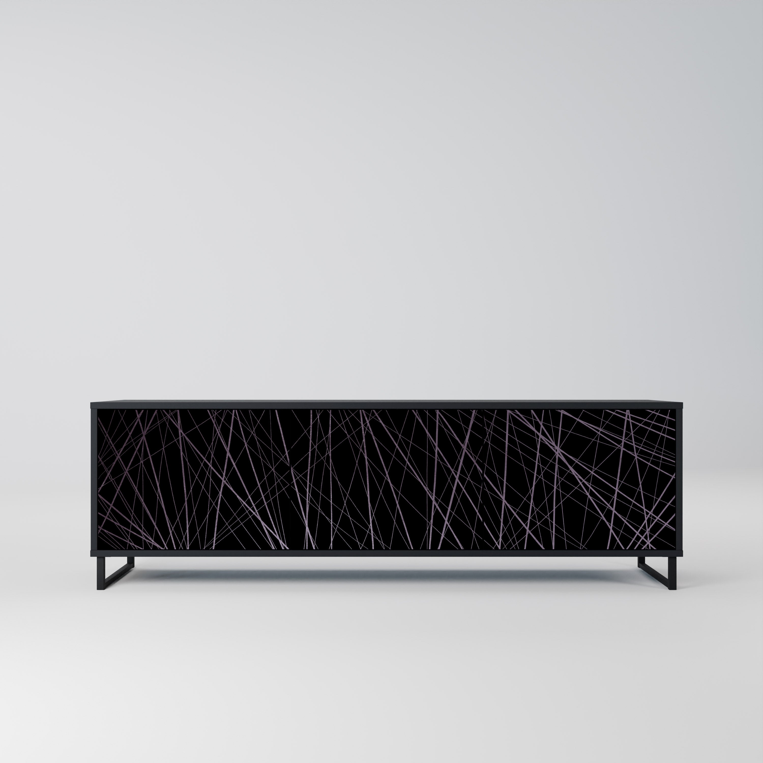 SHIMMER SPIDERGRAM Móvel de TV com 3 Portas em Acabamento Preto