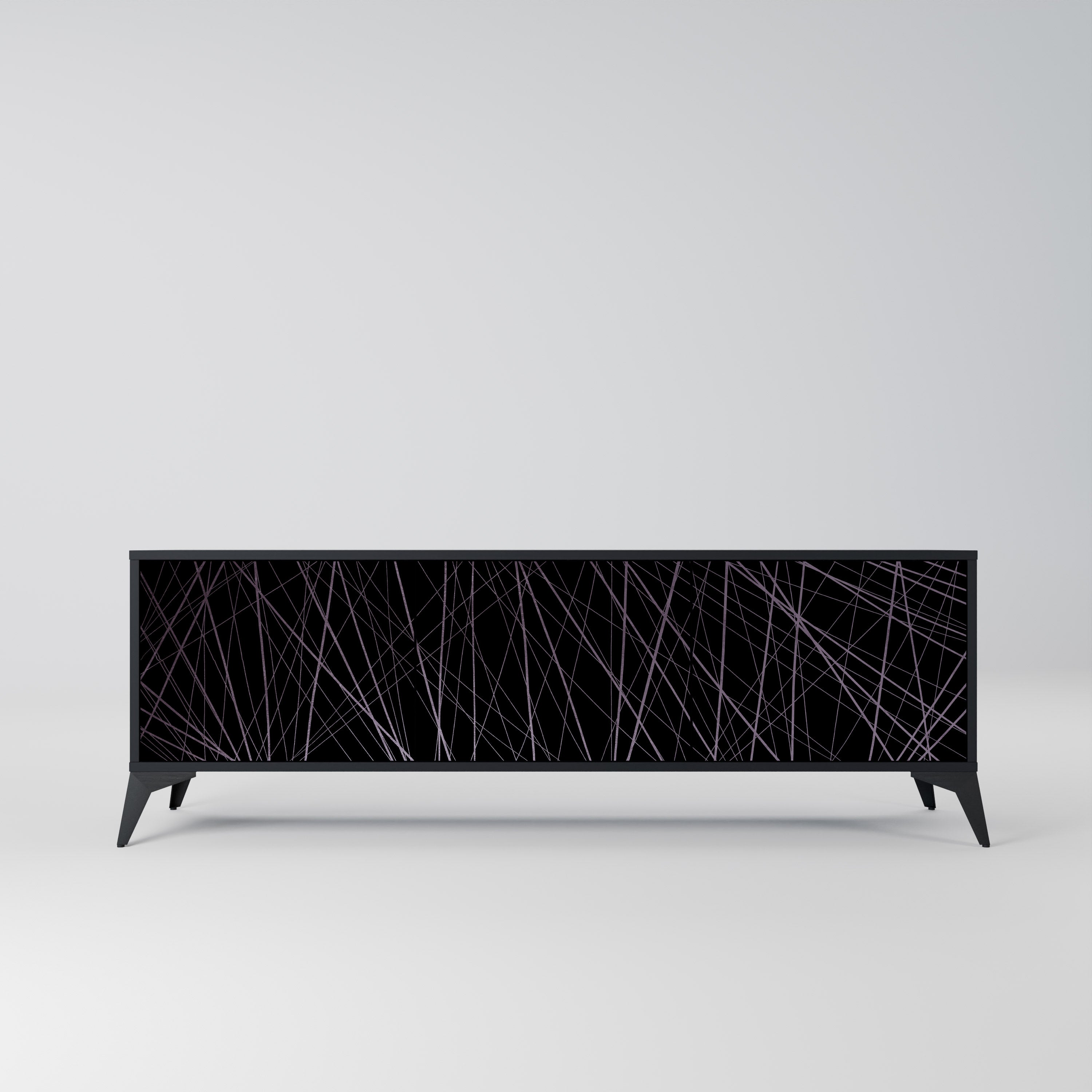 SHIMMER SPIDERGRAM Móvel de TV com 3 Portas em Acabamento Preto