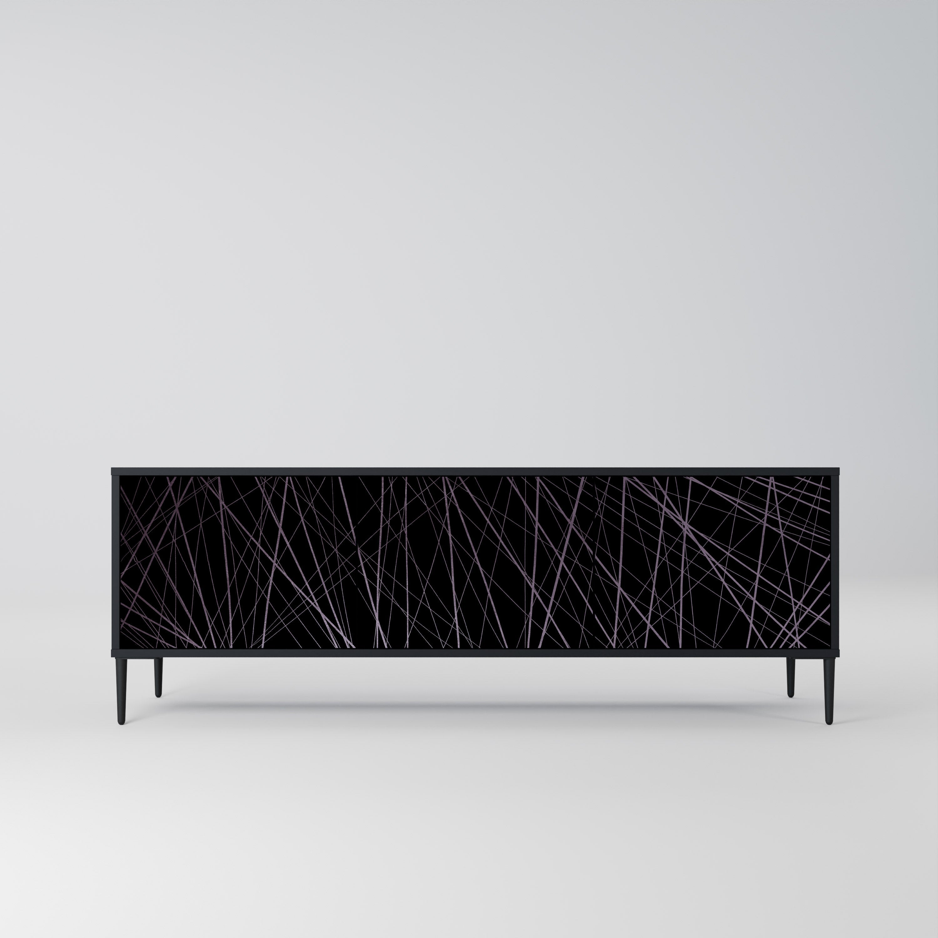 SHIMMER SPIDERGRAM Móvel de TV com 3 Portas em Acabamento Preto