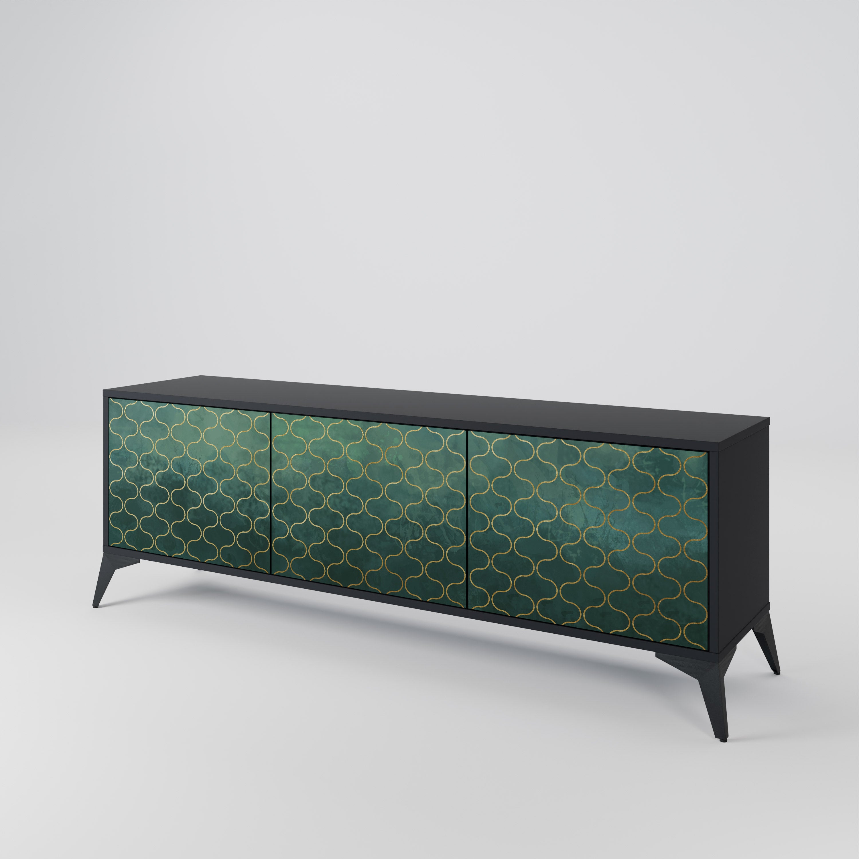 TESSELATED GREENERY 3-Door TV Cabinet