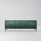 TESSELATED GREENERY Móvel de TV com 3 Portas em Acabamento Preto