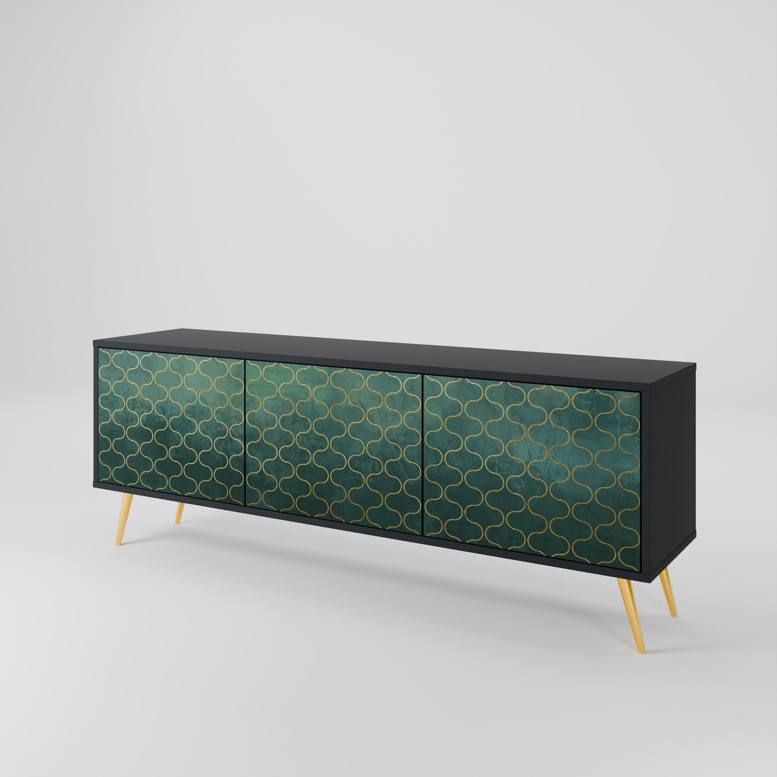 TESSELATED GREENERY 3-Door TV Cabinet