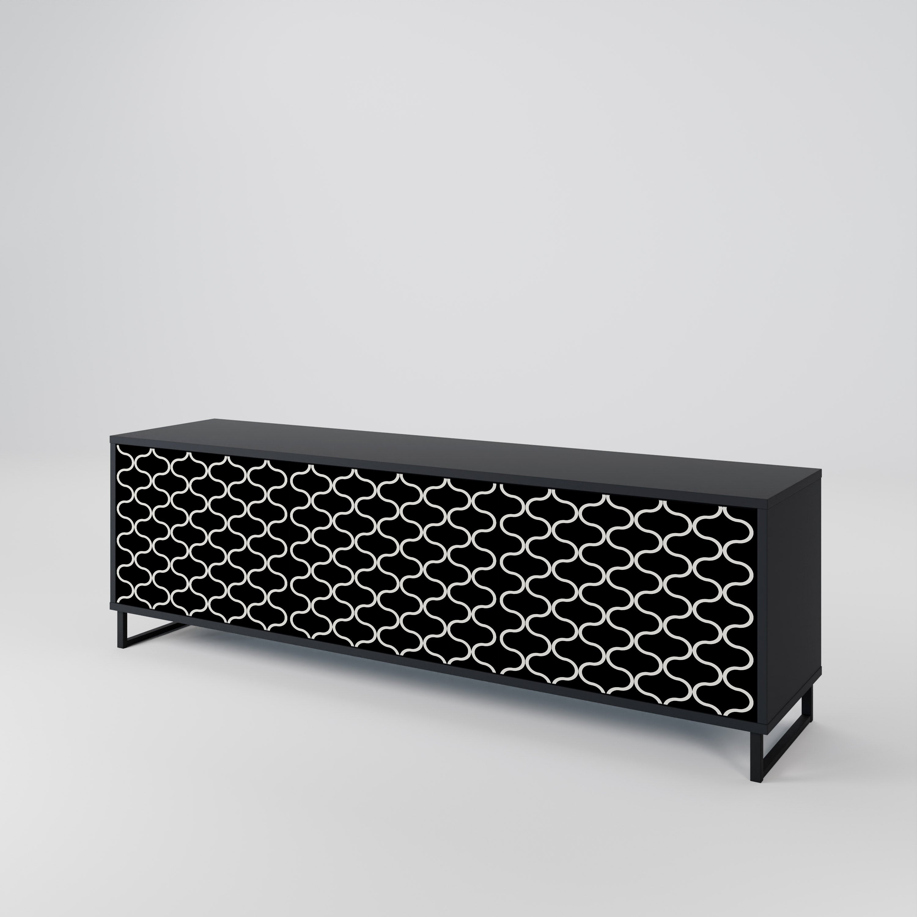 TESSELATED BLACKNESS 3-Door TV Cabinet