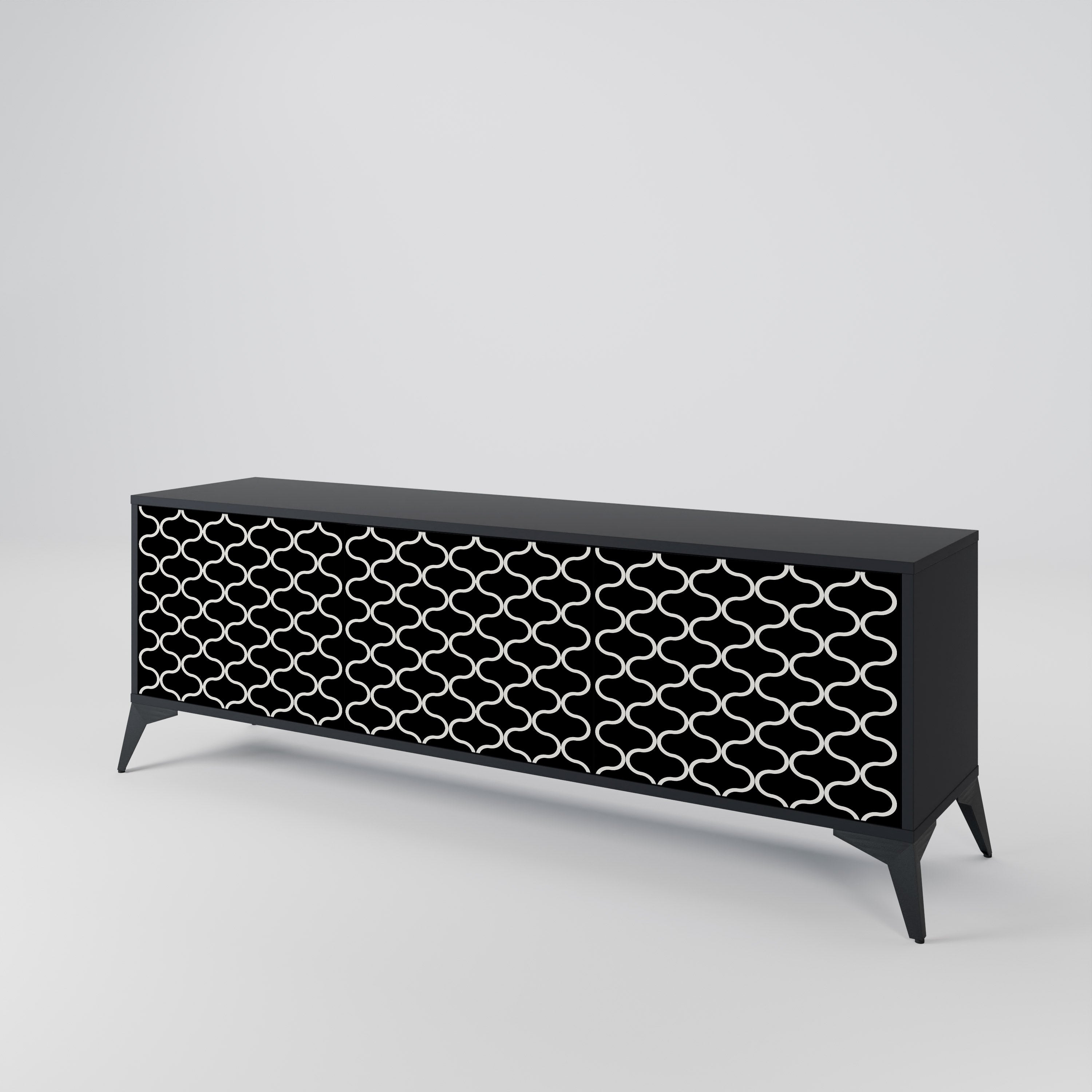 TESSELATED BLACKNESS 3-Door TV Cabinet