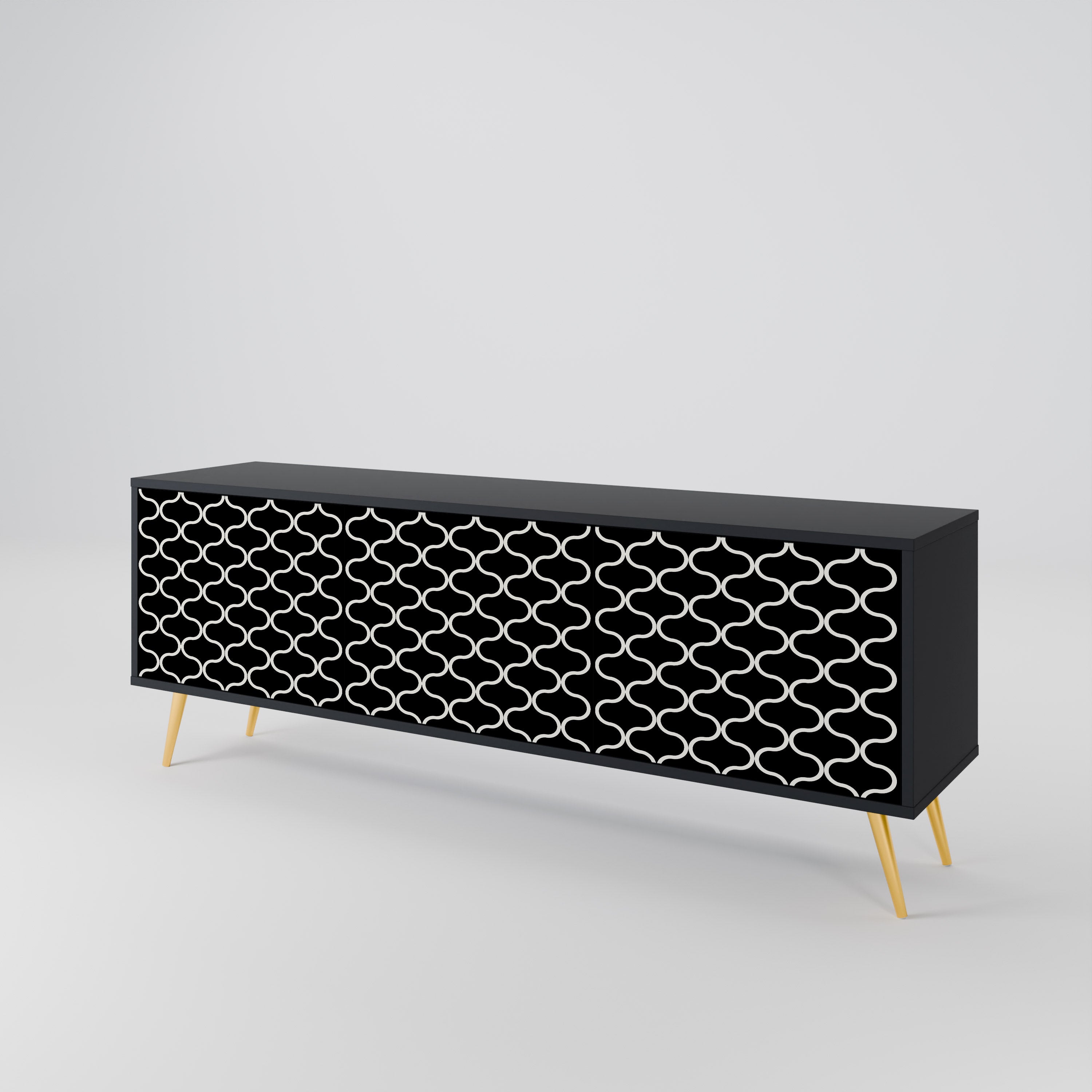 TESSELATED BLACKNESS 3-Door TV Cabinet