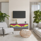 PIANO FANTASY Móvel de TV com 3 Portas em Acabamento Preto