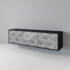 CONCRETE MOVEMENT Móvel de TV com 3 Portas em Acabamento Preto