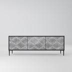 CONCRETE MOVEMENT Móvel de TV com 3 Portas em Acabamento Preto