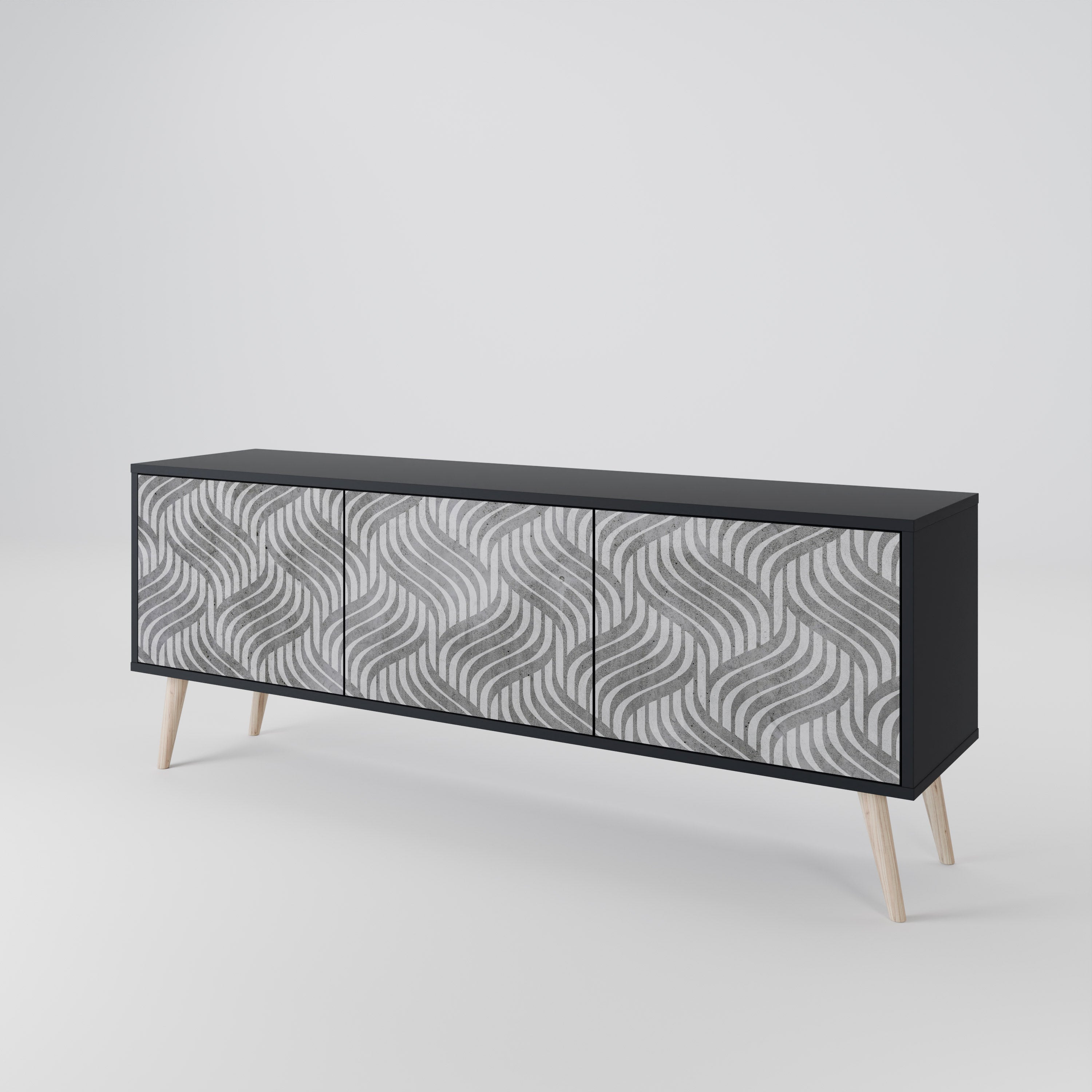 CONCRETE MOVEMENT 3-Door TV Cabinet