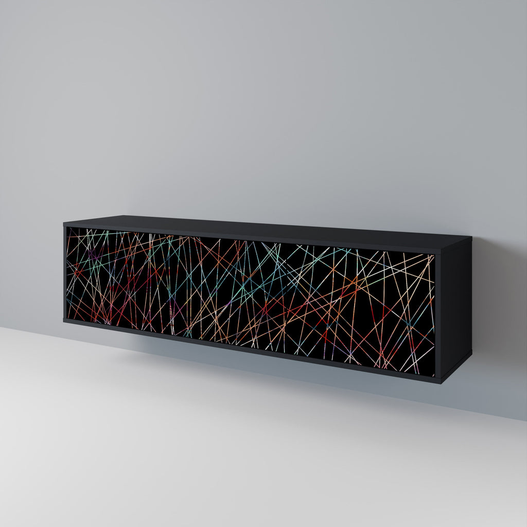 LUMINOUS SNARE 3-Door TV Stand in Black Finish