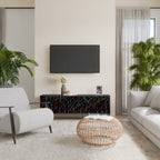 LUMINOUS SNARE 3-Door TV Stand in Black Finish