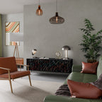 LUMINOUS SNARE 3-Door TV Stand in Black Finish