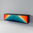 PRISM CONCUSSION Móvel de TV com 3 Portas em Acabamento Preto