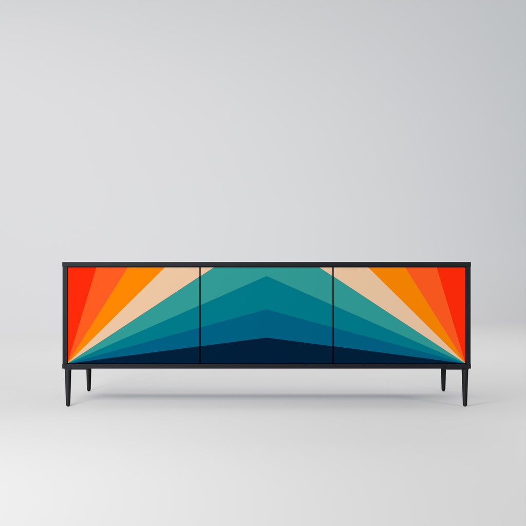 PRISM CONCUSSION Móvel de TV com 3 Portas em Acabamento Preto