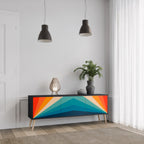 PRISM CONCUSSION Móvel de TV com 3 Portas em Acabamento Preto