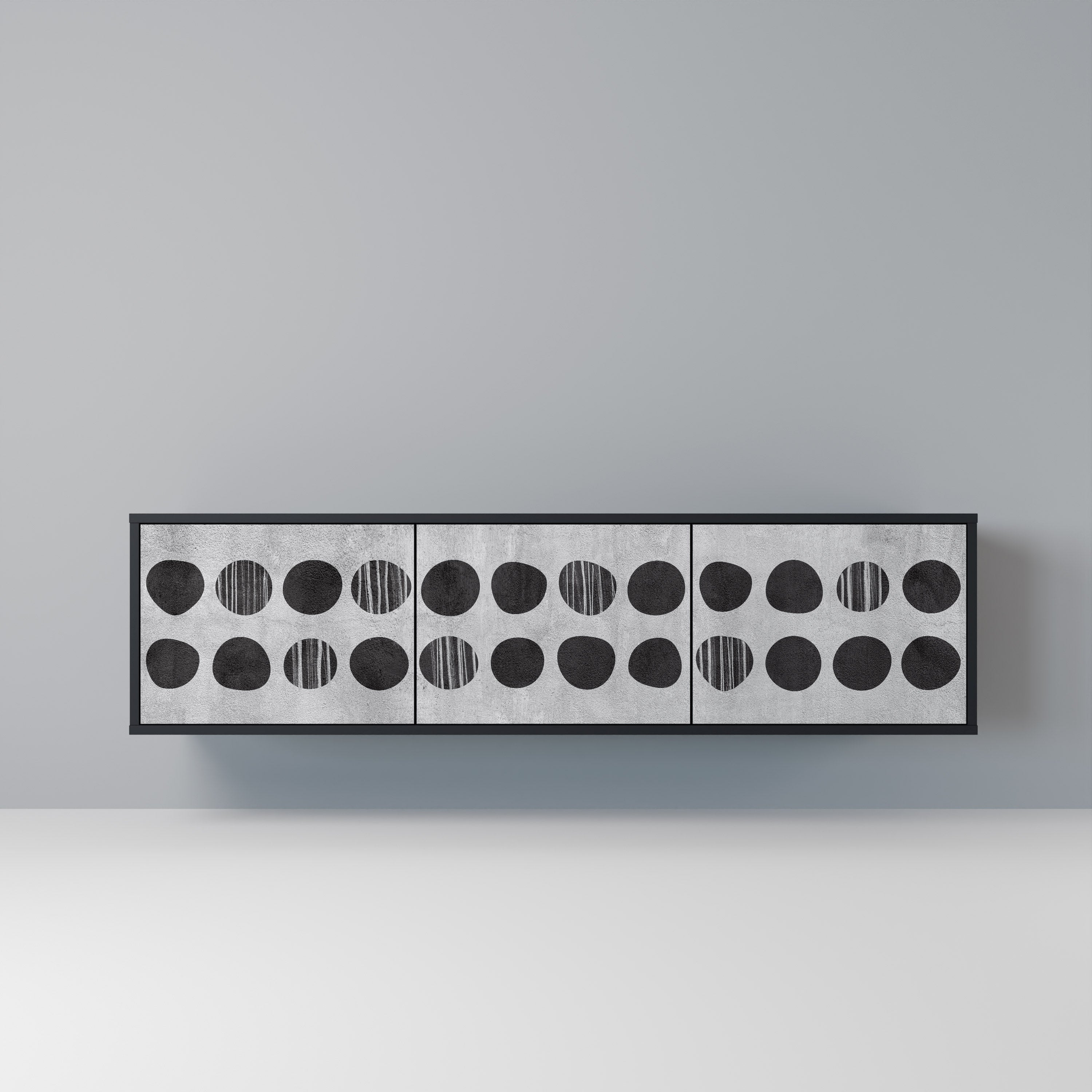 GHOSTLY GRADIENTS Móvel de TV com 3 Portas em Acabamento Preto