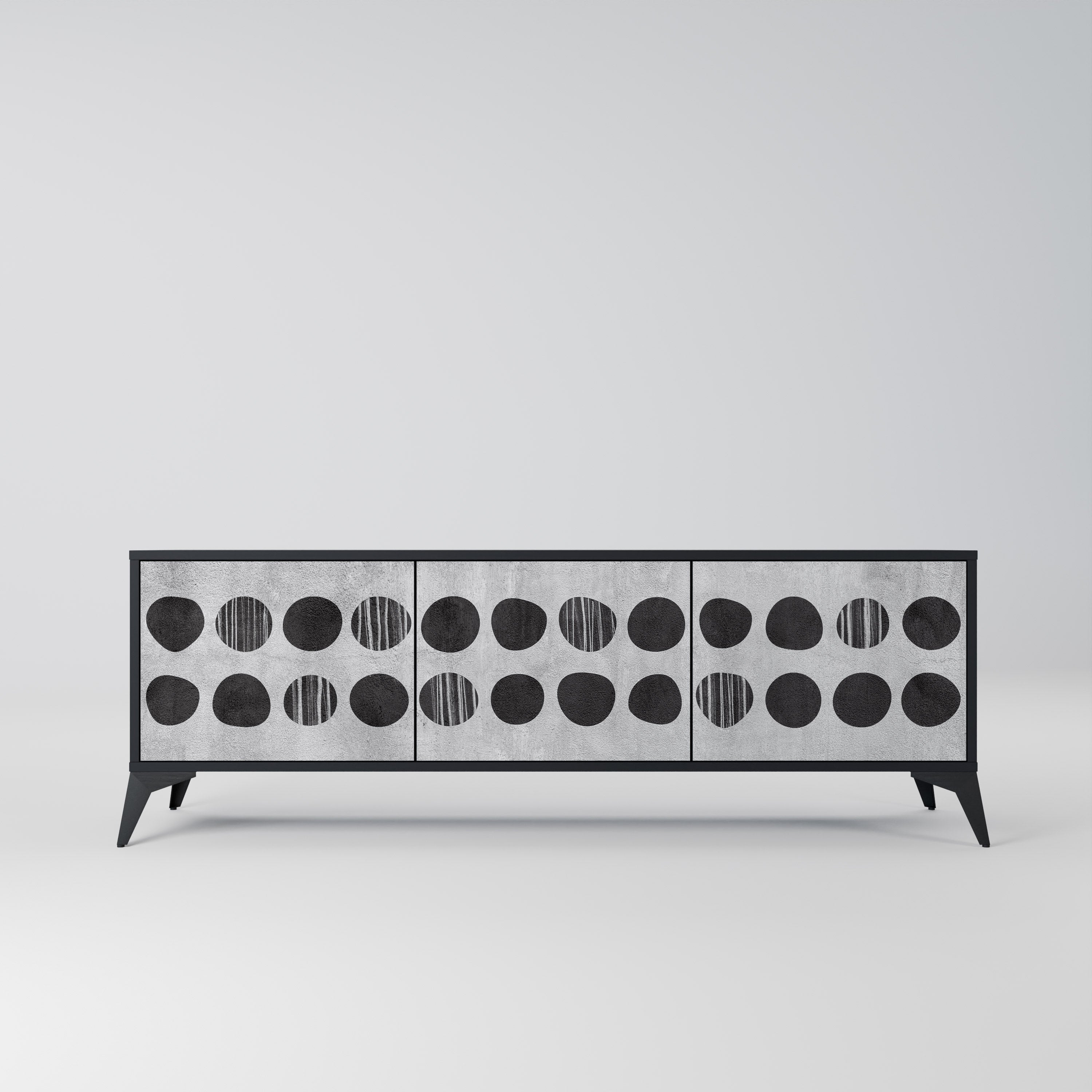 GHOSTLY GRADIENTS Móvel de TV com 3 Portas em Acabamento Preto