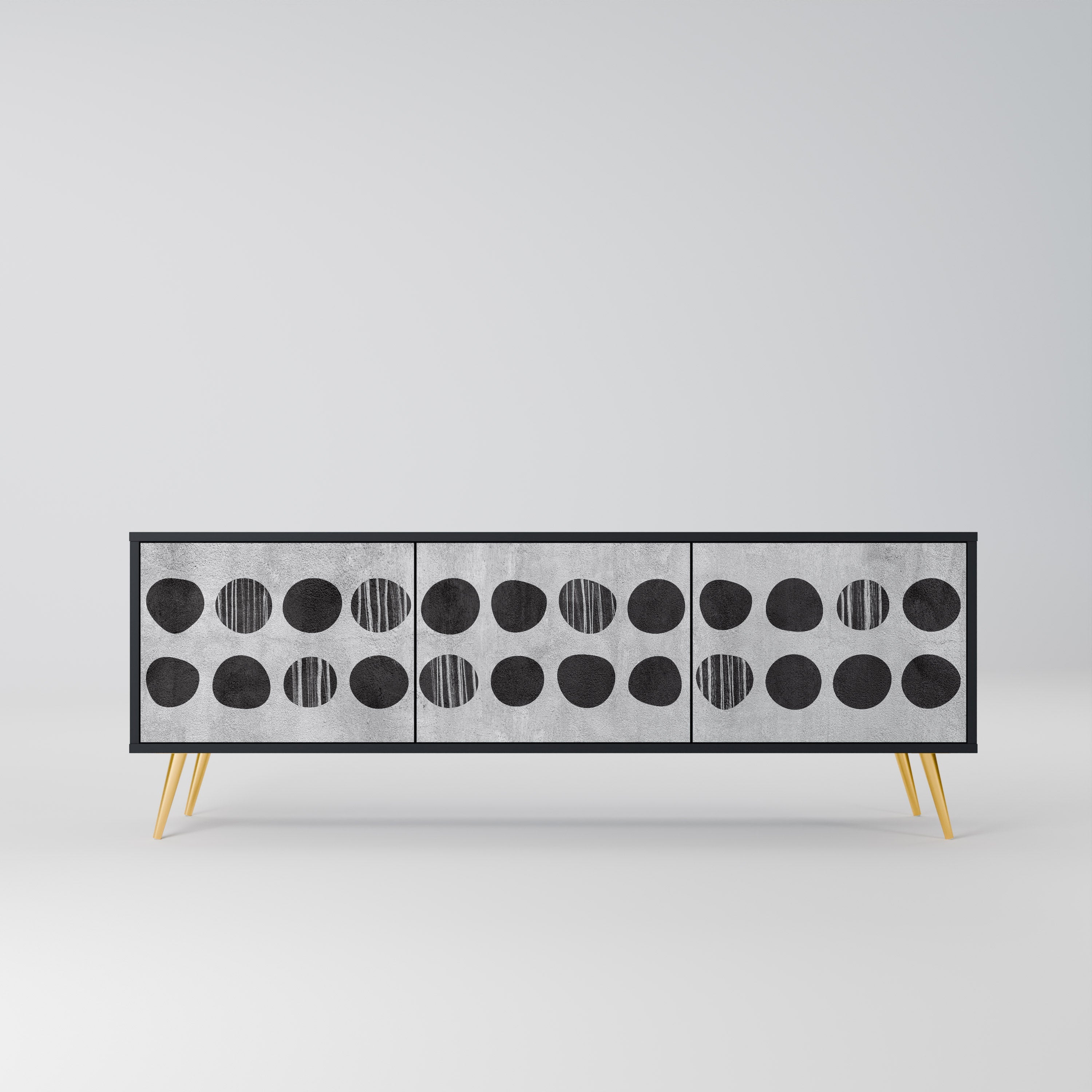 GHOSTLY GRADIENTS Móvel de TV com 3 Portas em Acabamento Preto