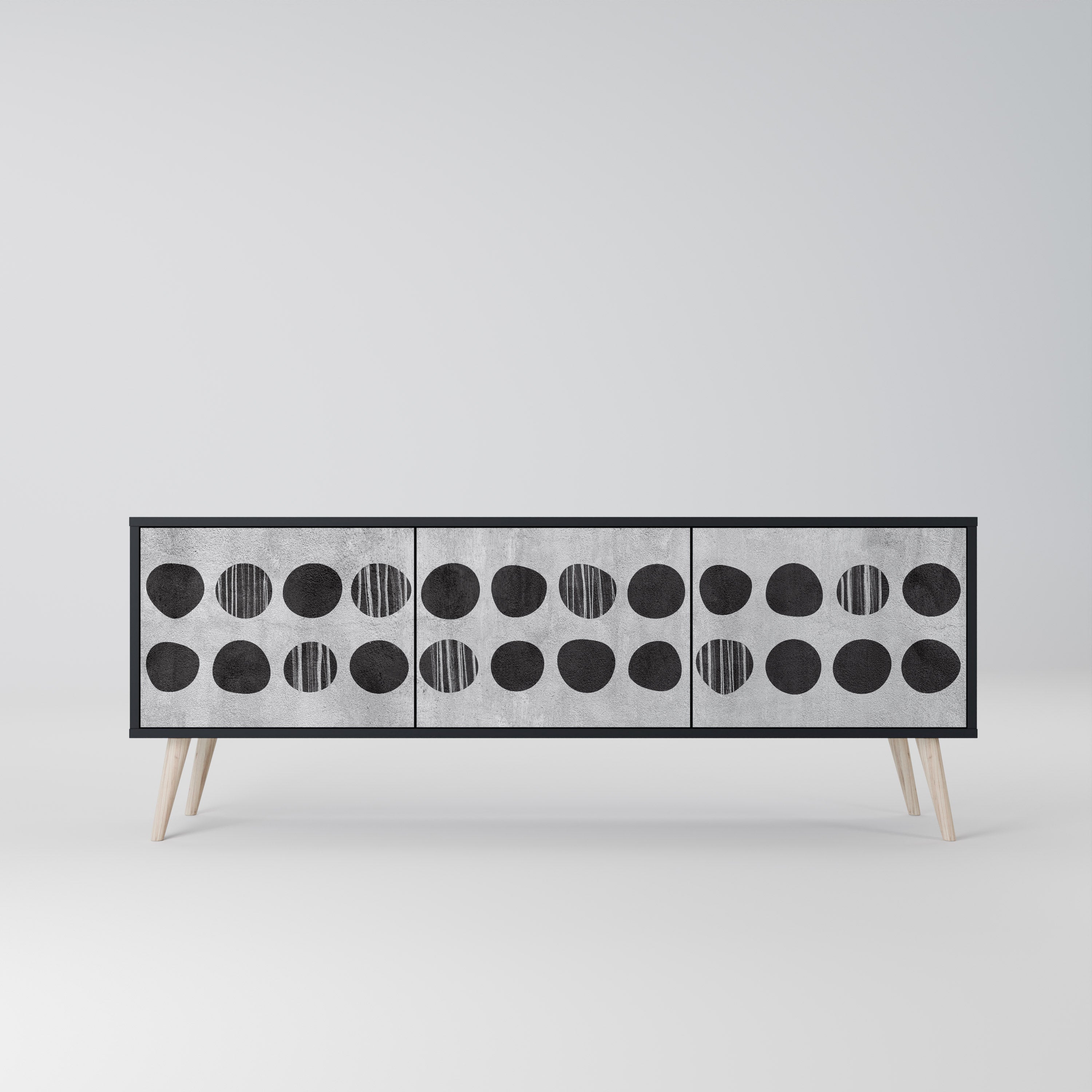 GHOSTLY GRADIENTS Móvel de TV com 3 Portas em Acabamento Preto