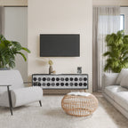 GHOSTLY GRADIENTS 3-Door TV Stand in Black Finish