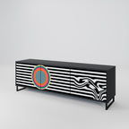 SPECTRA SHOWCASE 3-Door TV Stand in Black Finish