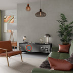 SPECTRA SHOWCASE 3-Door TV Stand in Black Finish