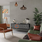 SPECTRA SHOWCASE 3-Door TV Stand in Black Finish