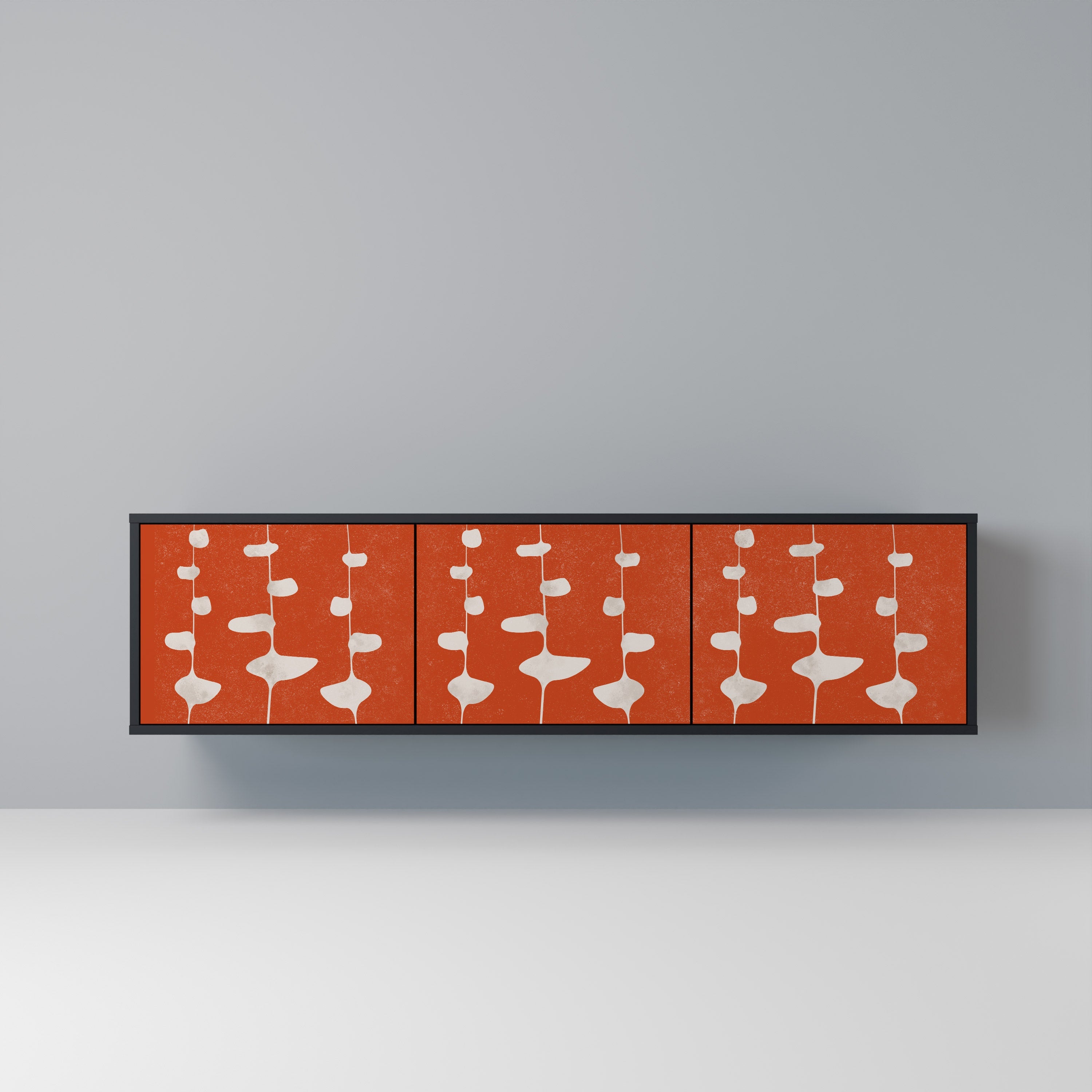 COURAGE MOLD Móvel de TV com 3 Portas em Acabamento Preto