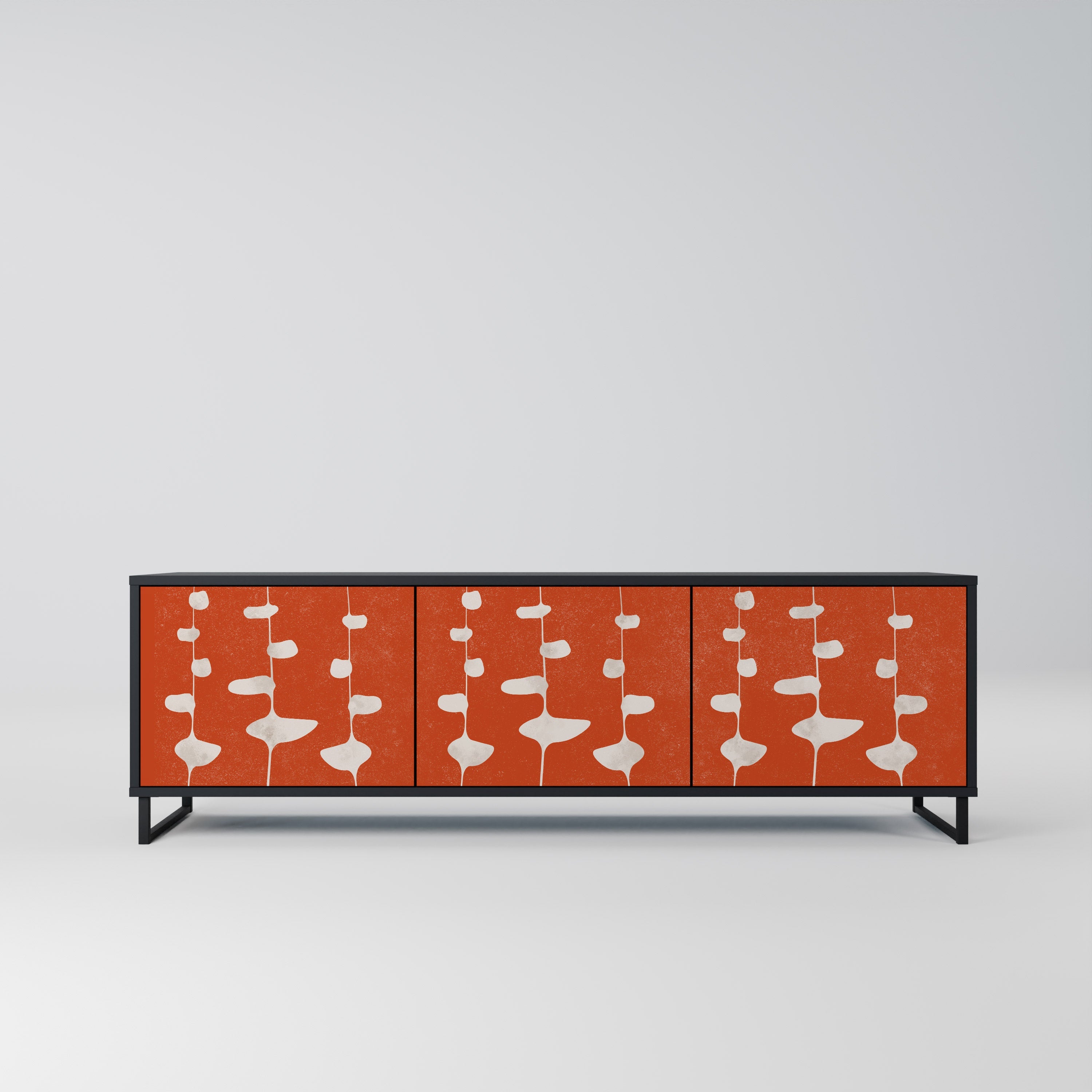 COURAGE MOLD Móvel de TV com 3 Portas em Acabamento Preto